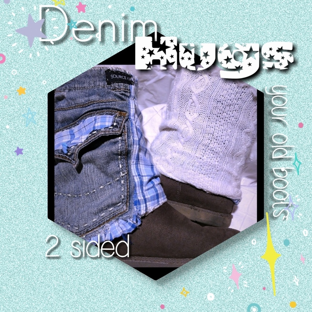 Baby blue plaid & denim Hug your boots & booties